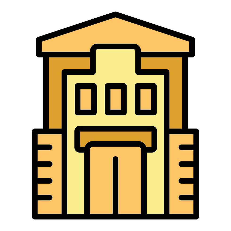 Slovak wood house icon vector flat