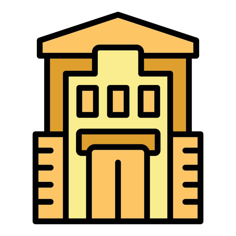 Slovak wood house icon vector flat