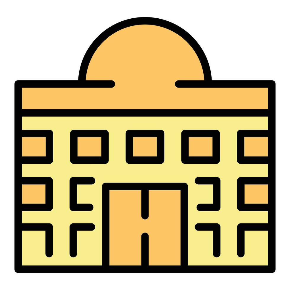 City building icon vector flat