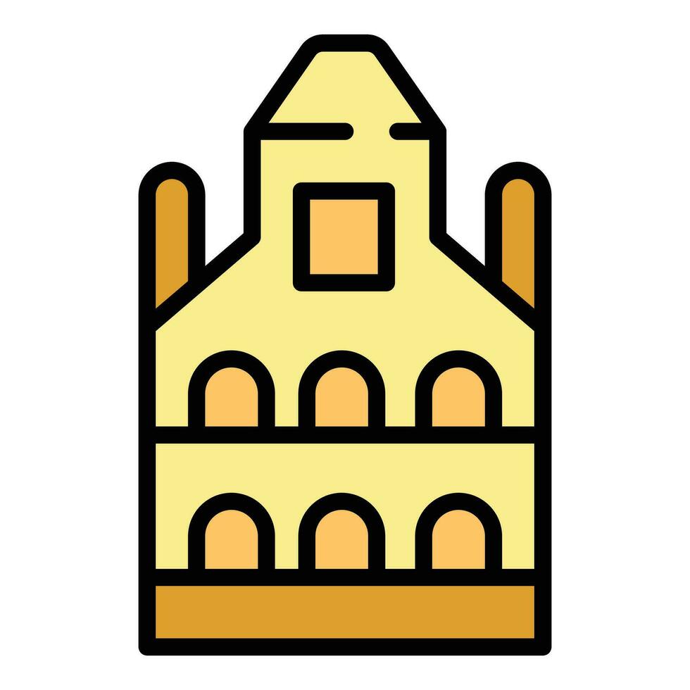 república edificio icono vector plano