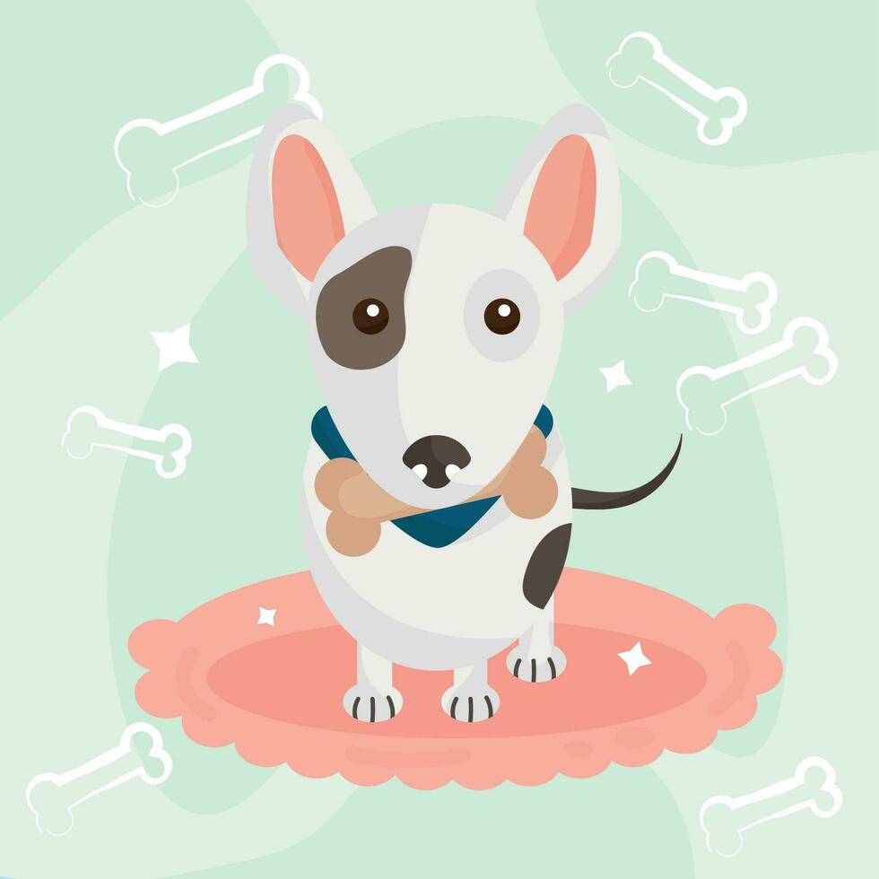 aislado linda toro terrier perro personaje vector ilustración