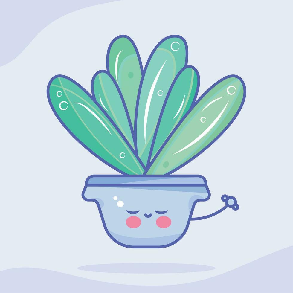 Isolated cute cactus cartoon character Vector illustration