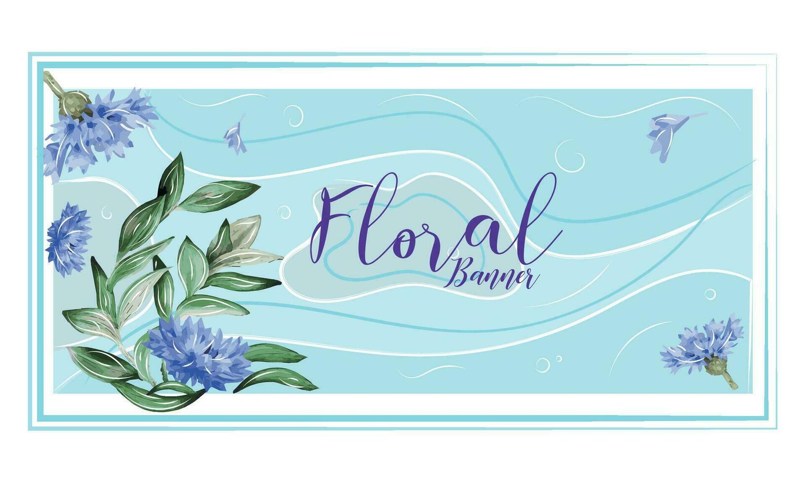 Isolated watercolored floral banner with text Vector illustration