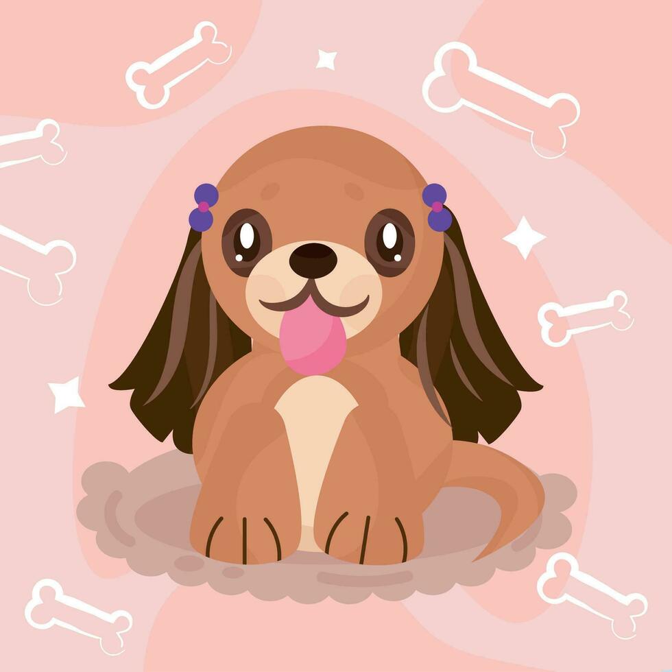 Isolated cute cocker spaniel dog cartoon character Vector illustration