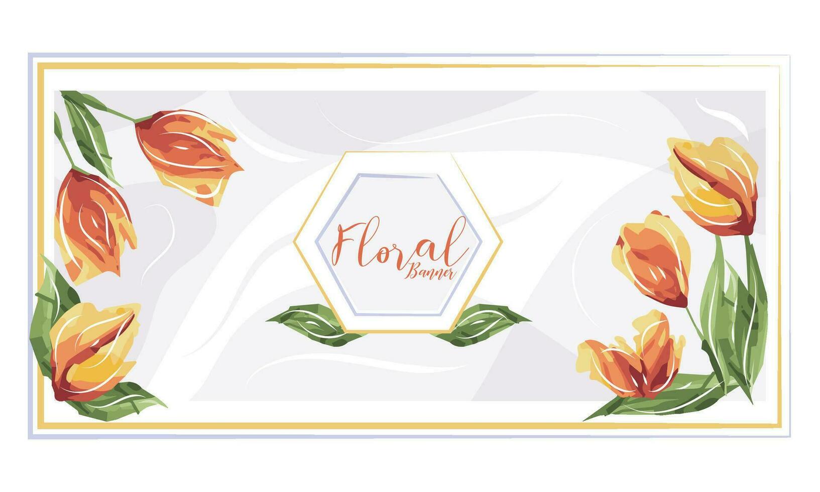 aislado acuarelado floral bandera con texto vector ilustración