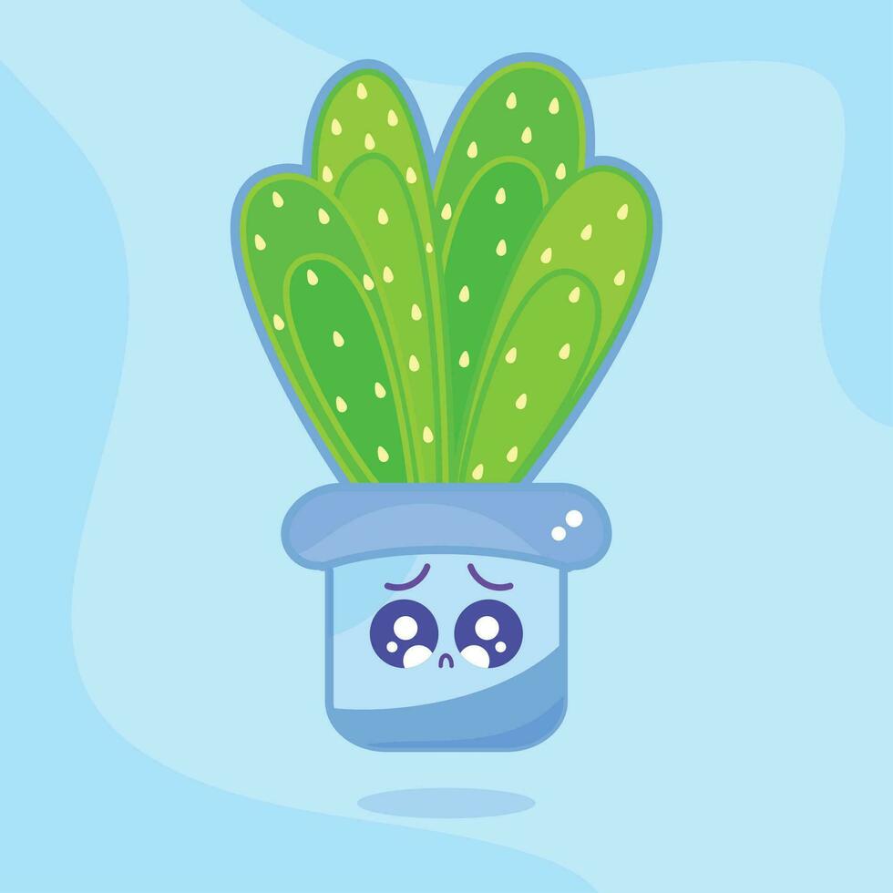Isolated cute cactus cartoon character Vector illustration