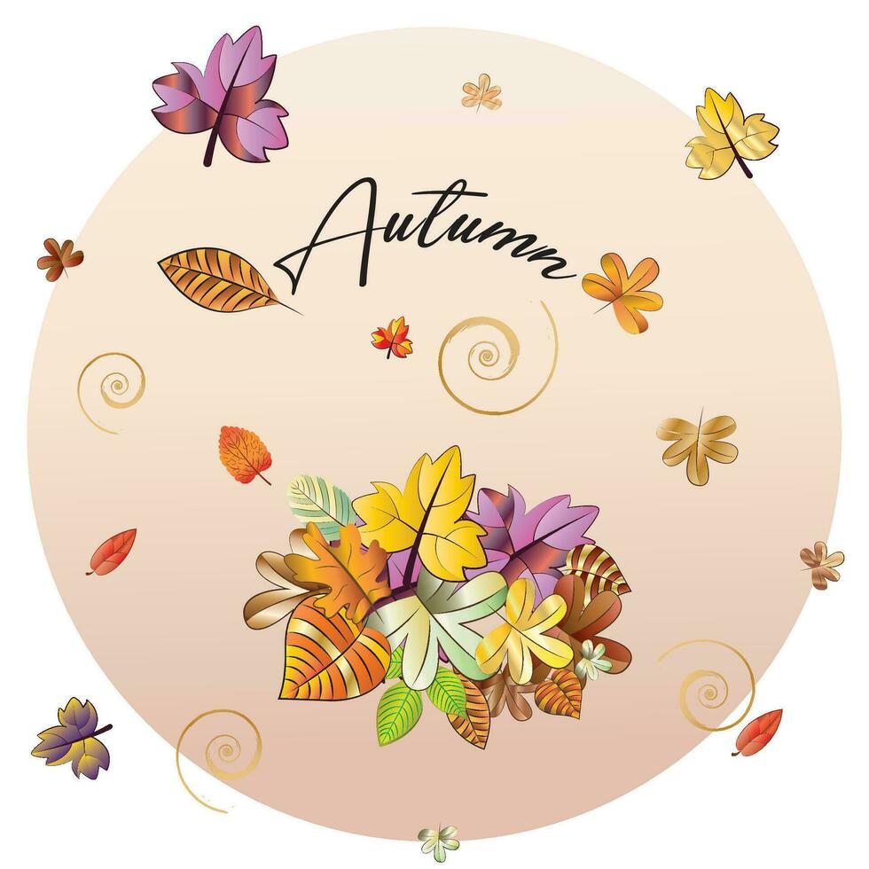 Autumn background with dry leaves. Autumn season - Vector