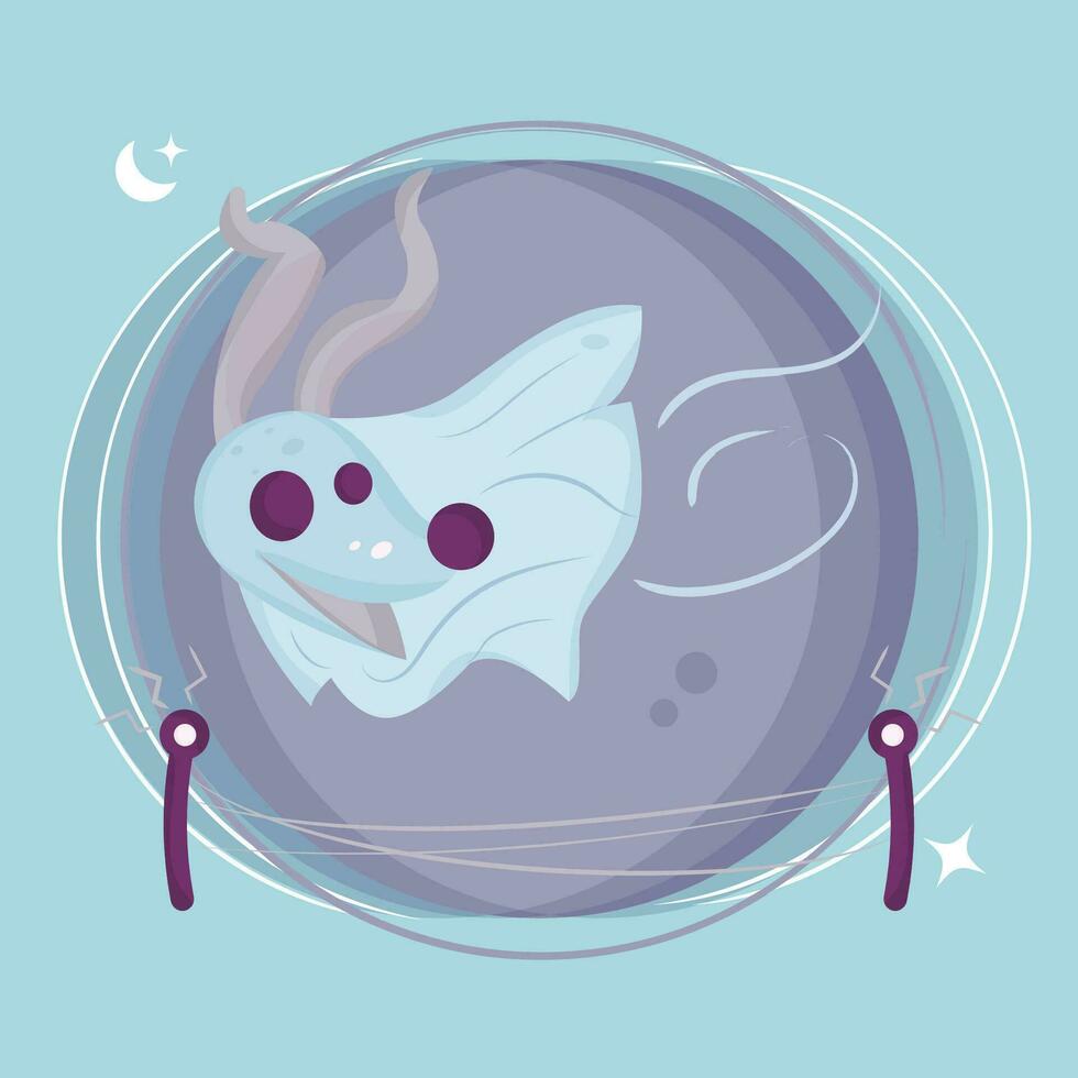 Isolated cute dog on ghost costume Vector illustration