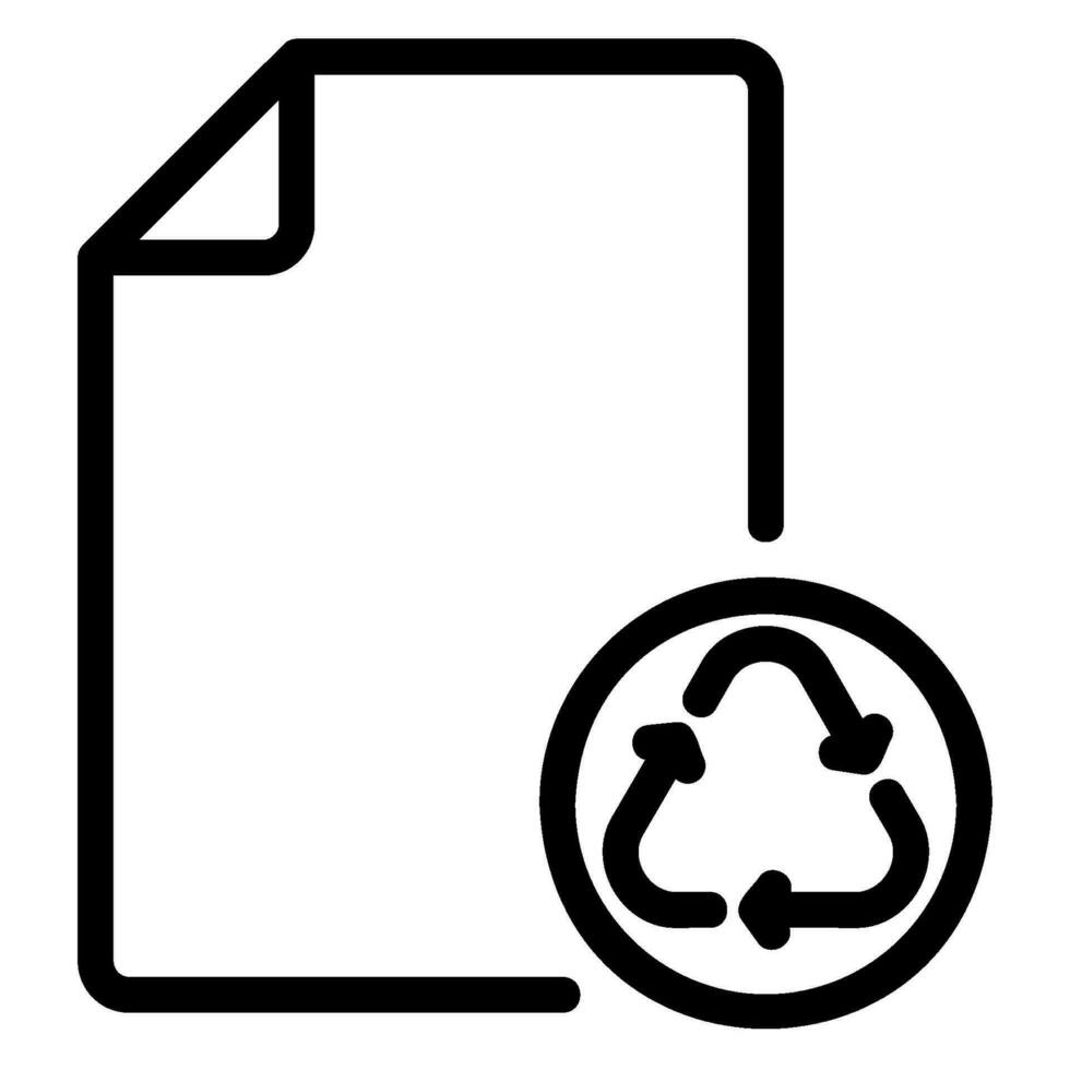 recycled paper line icon vector