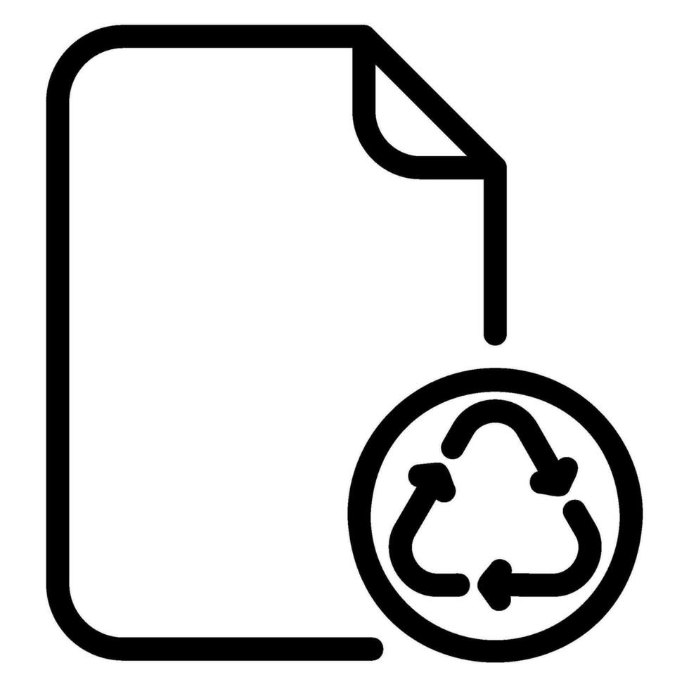 recycled paper line icon vector