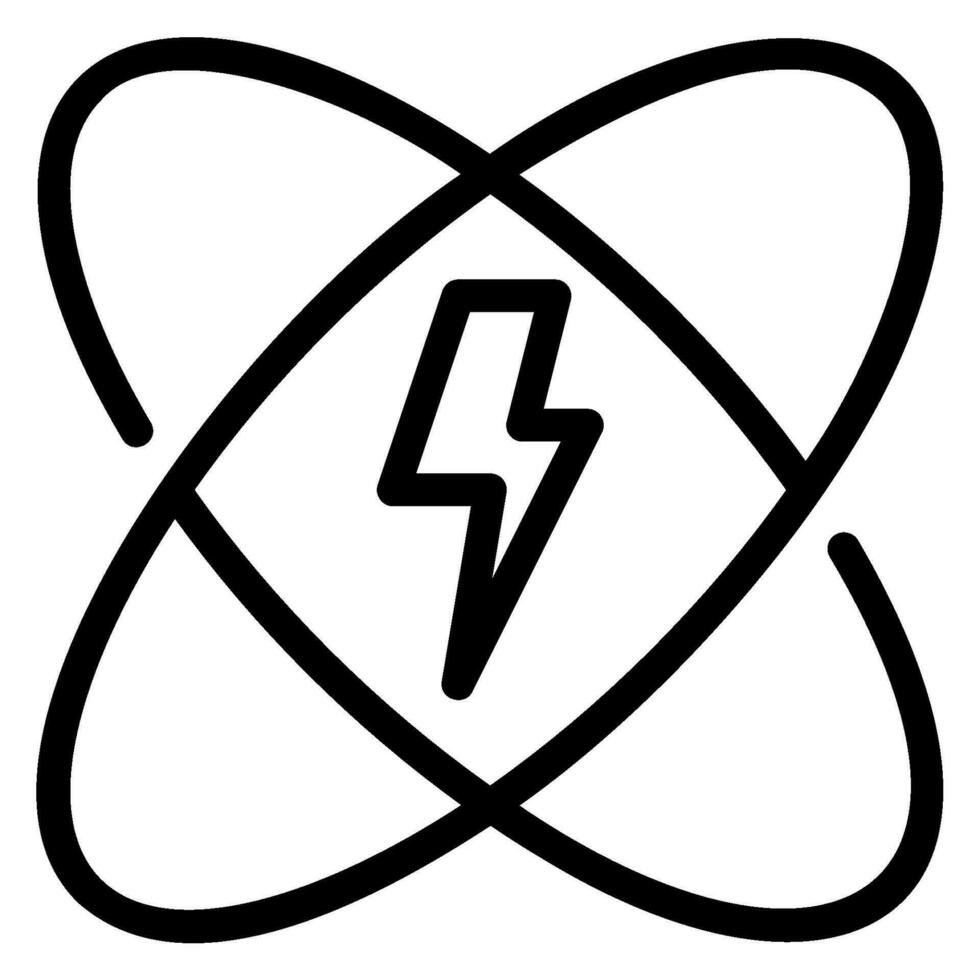 icono de línea de energía nuclear vector