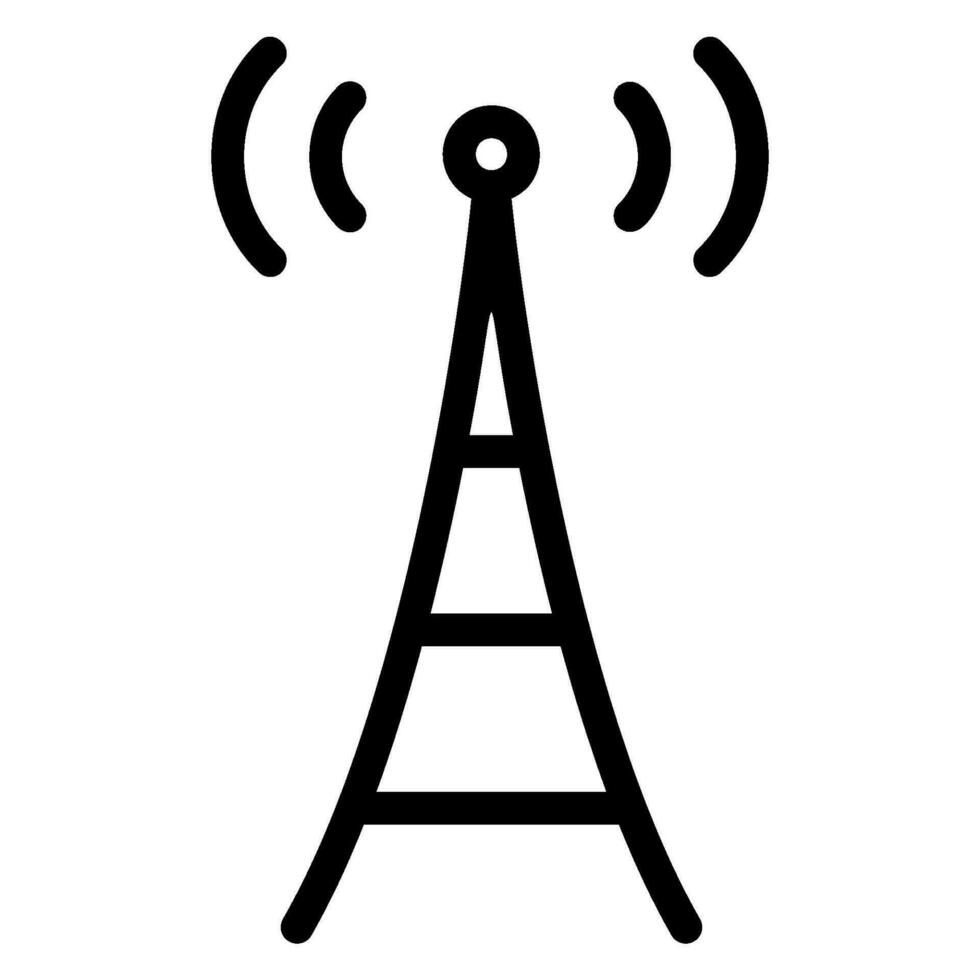 icono de línea de torre de señal vector