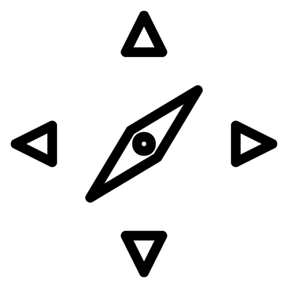 compass line icon vector