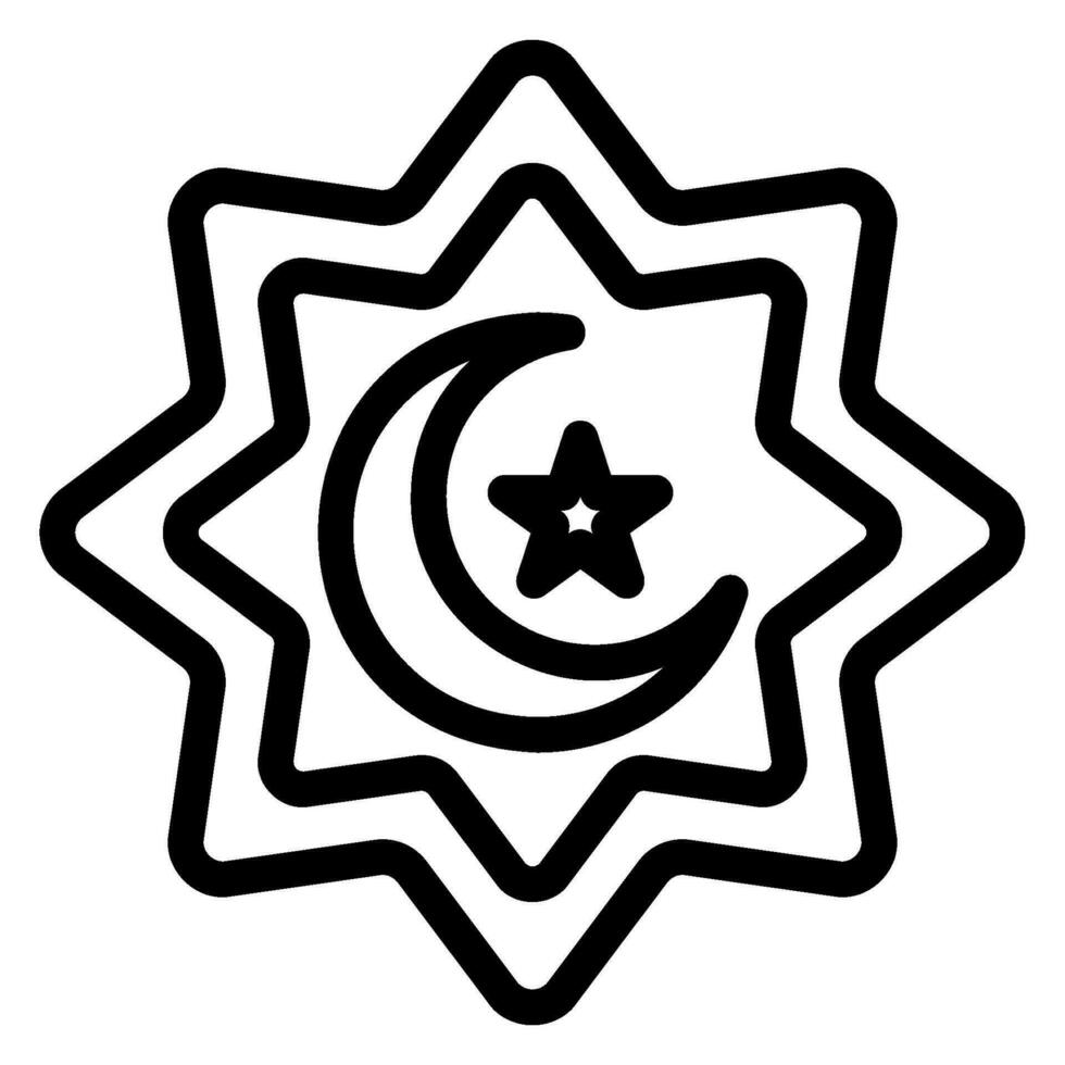 islamic line icon vector