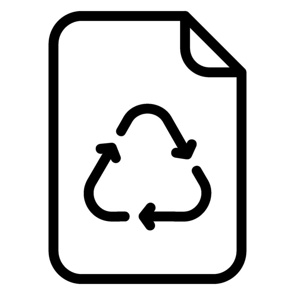 reciclado papel línea icono vector