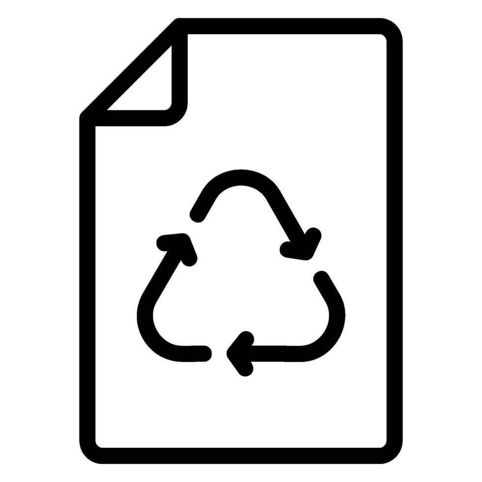 reciclado papel línea icono vector