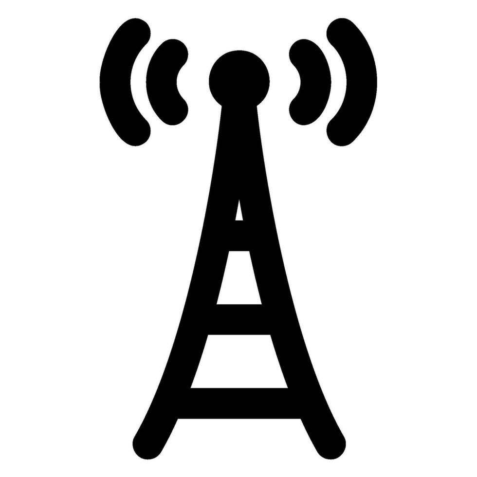 signal tower glyph icon vector