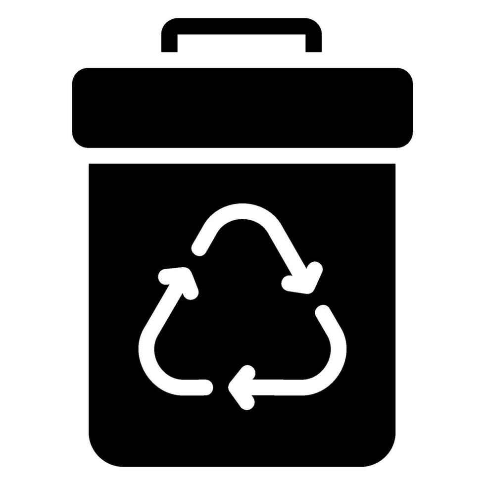 recycle bin glyph icon vector