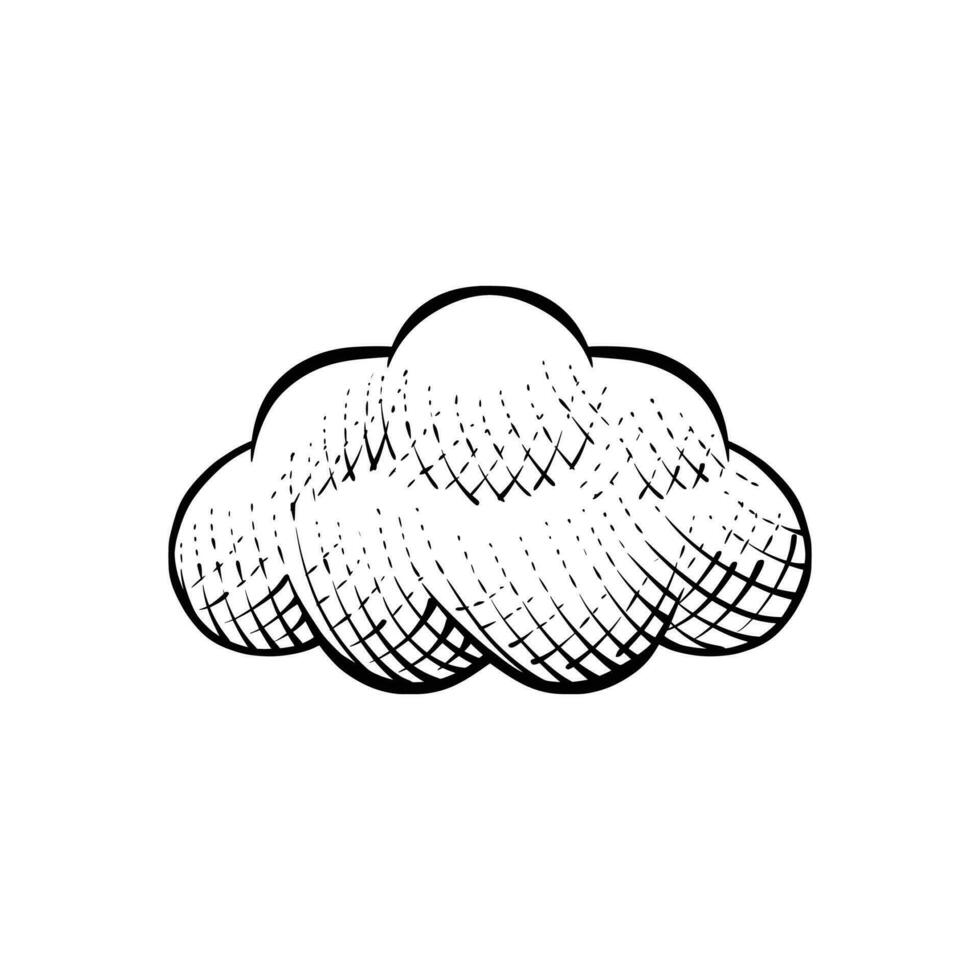 nube mano dibujado ilustración vector