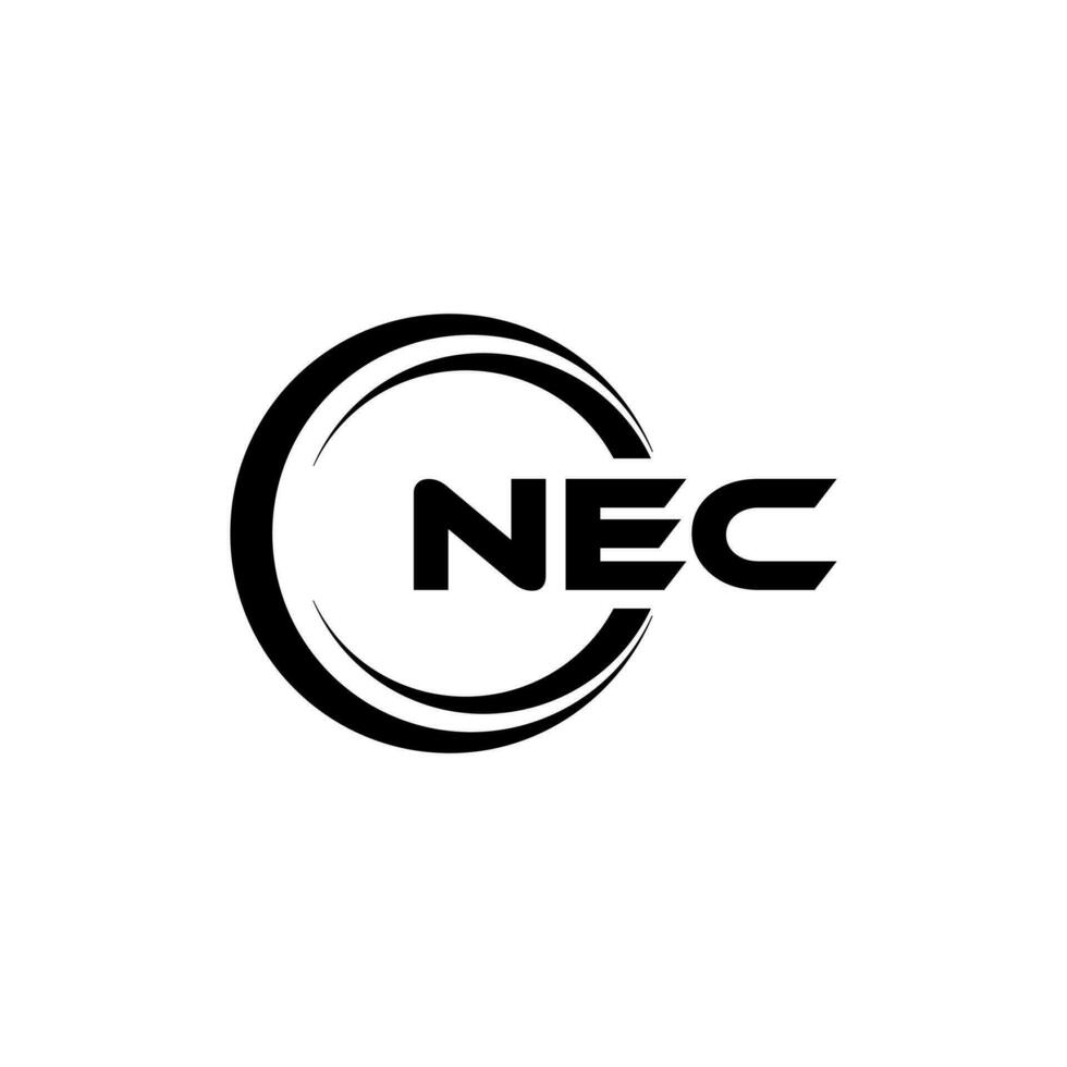 NEC Logo Design, Inspiration for a Unique Identity. Modern Elegance and Creative Design. Watermark Your Success with the Striking this Logo. vector