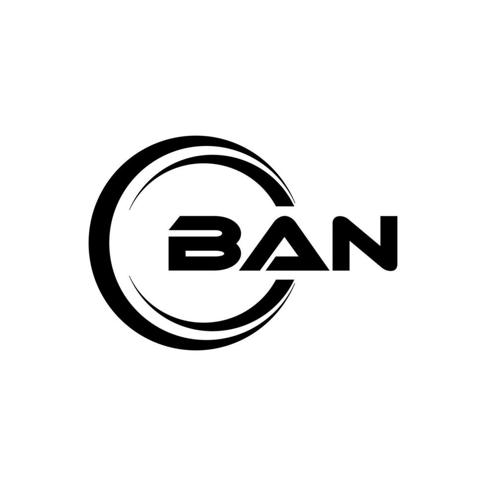 BAN Logo Design, Inspiration for a Unique Identity. Modern Elegance and Creative Design. Watermark Your Success with the Striking this Logo. vector