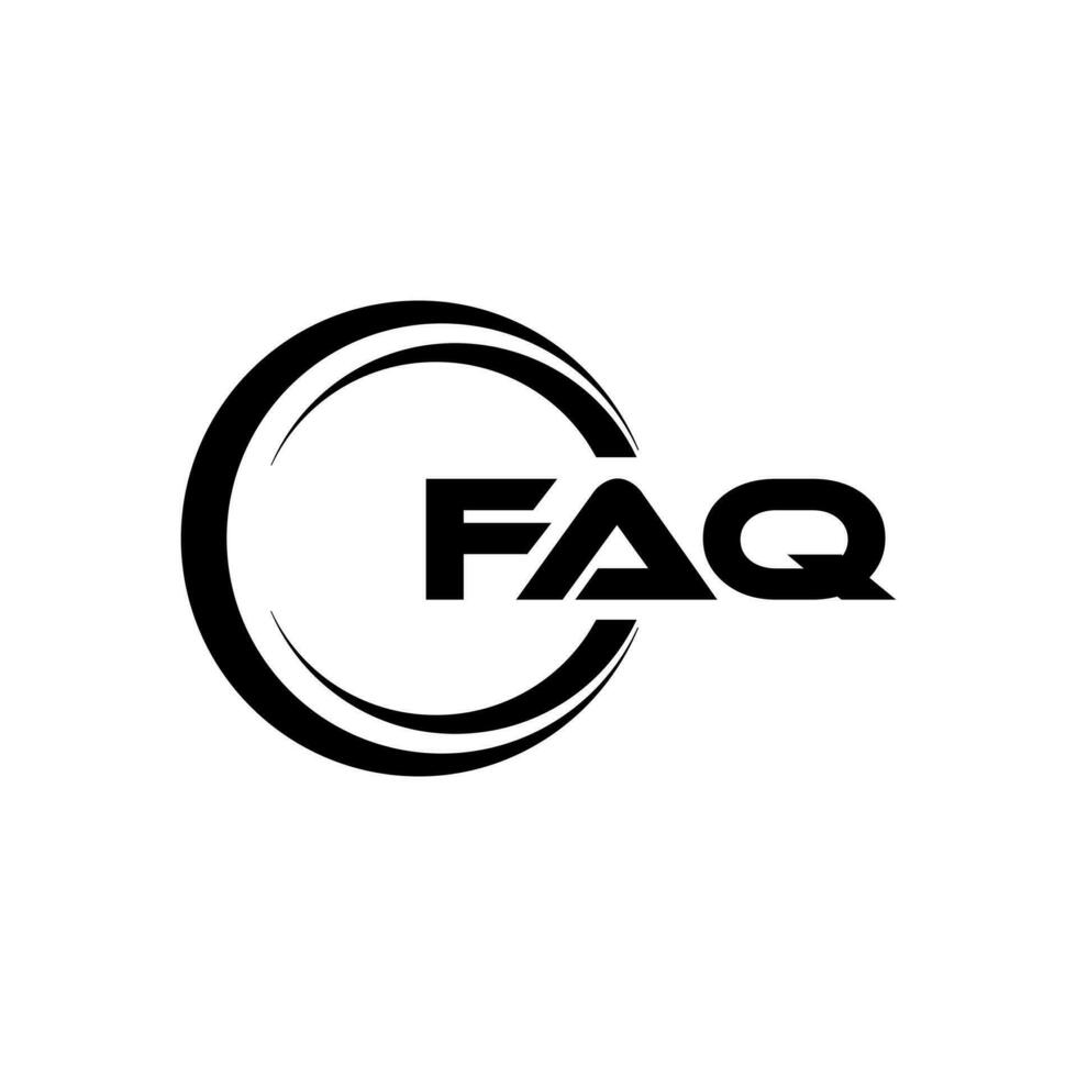 FAQ Logo Design, Inspiration for a Unique Identity. Modern Elegance and Creative Design. Watermark Your Success with the Striking this Logo. vector