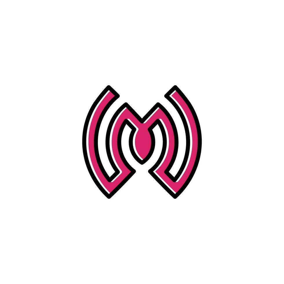 Letter M logo design element vector with creative simple idea