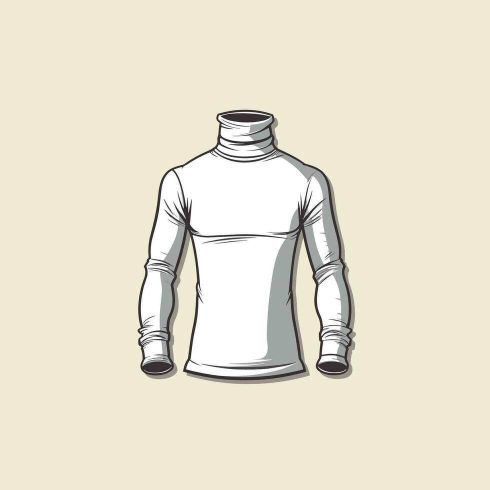 turtleneck shirt vector clip art illustration