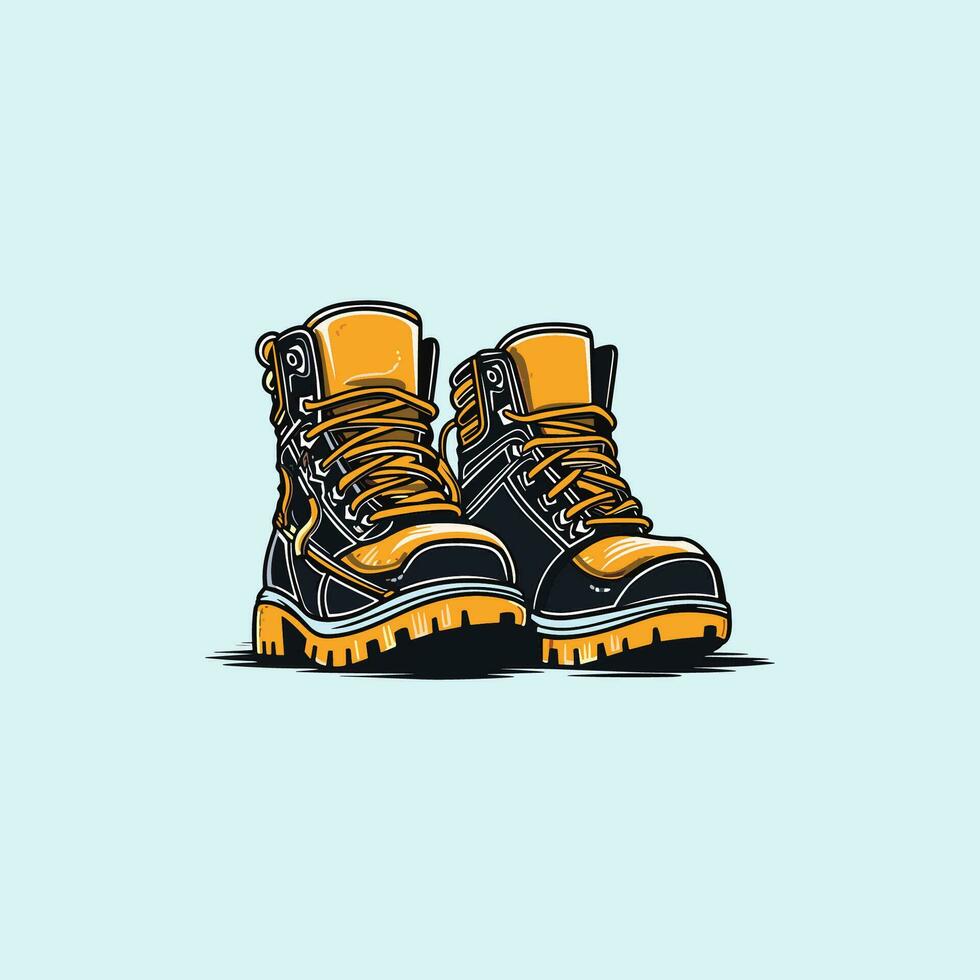 work boots vector clip art illustration