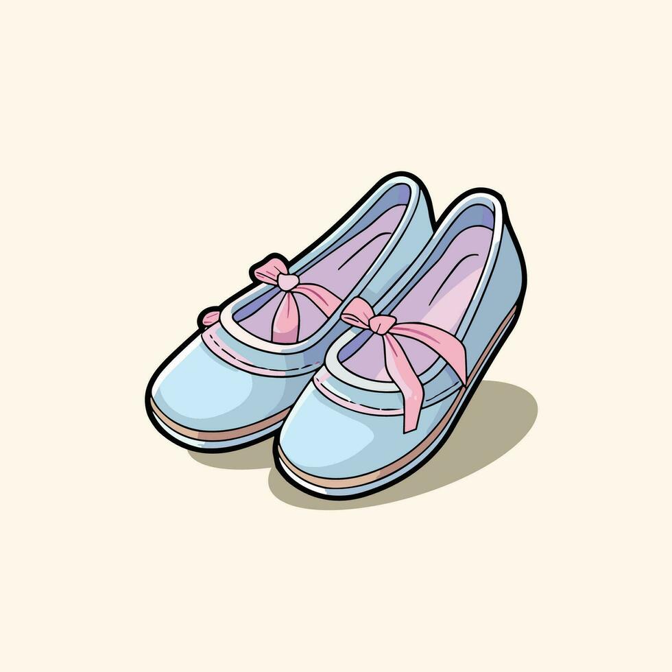 ballet flats sticker. kawaii vector illustration