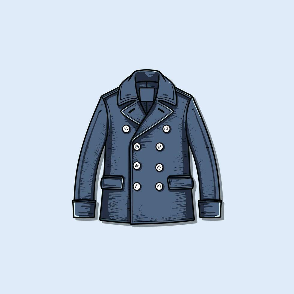 peacoat vector clip art illustration