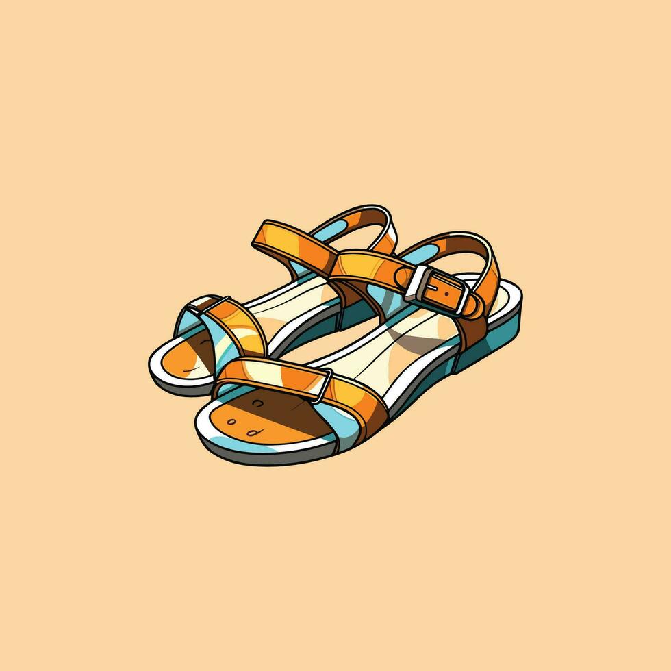 sandals vector clip art illustration