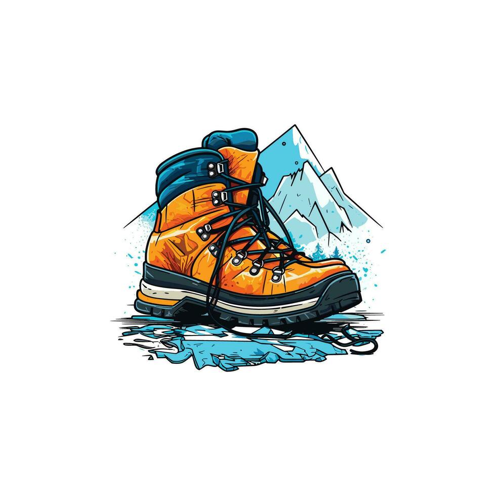 hiking boots vector clip art illustration