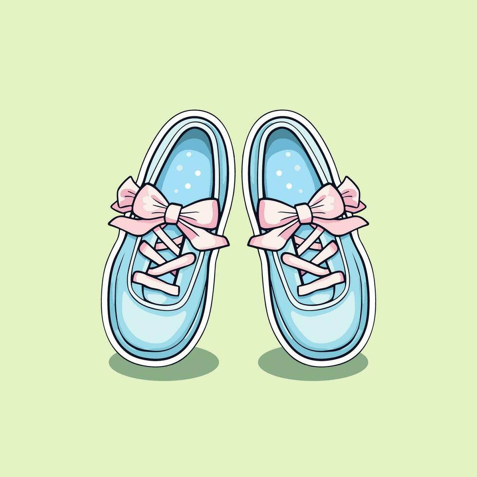 ballet flats sticker. kawaii vector illustration