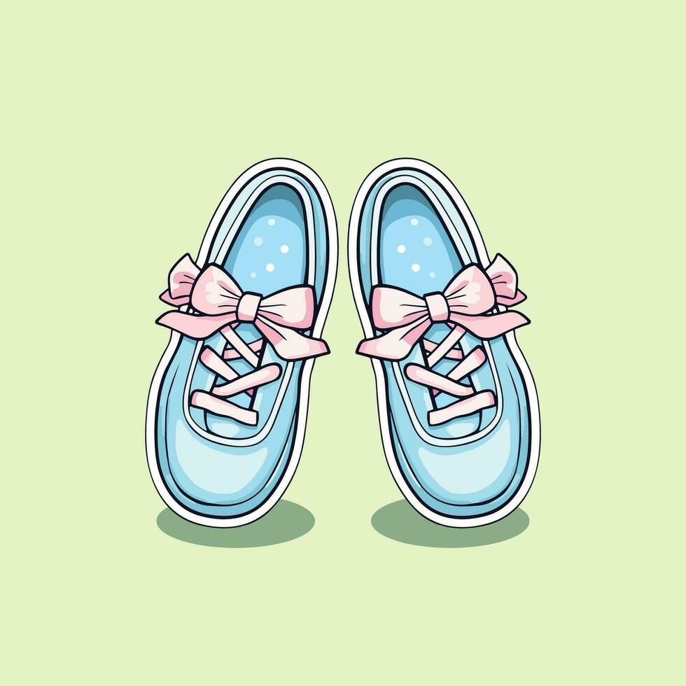 ballet flats sticker. kawaii vector illustration