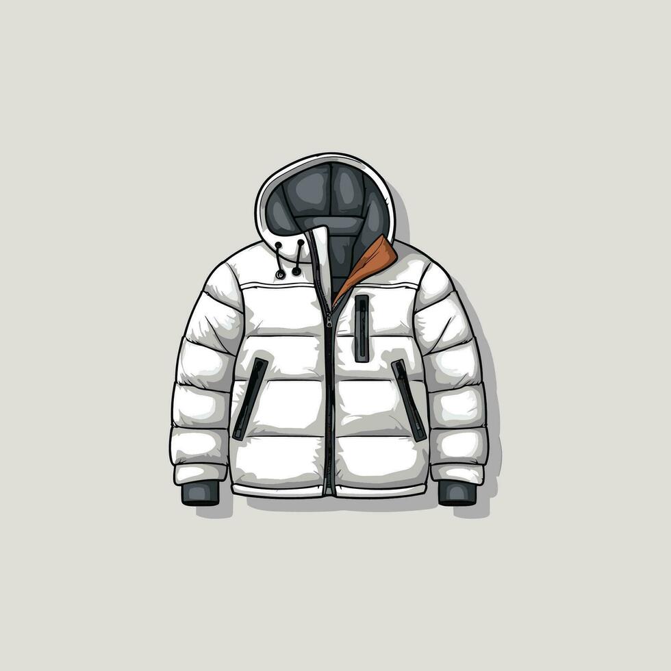 puffer jacket vector clip art illustration