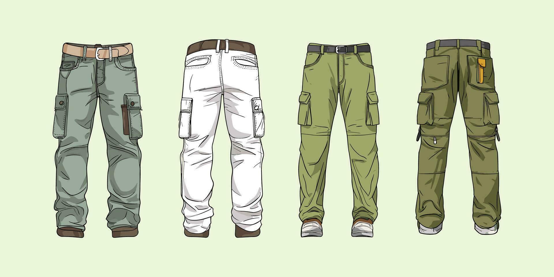 cargo pants vector clip art illustration