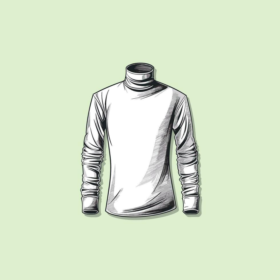 turtleneck shirt vector clip art illustration