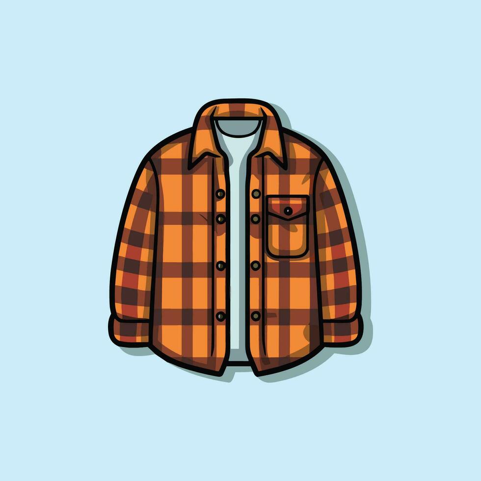 flannel shirt vector clip art illustration