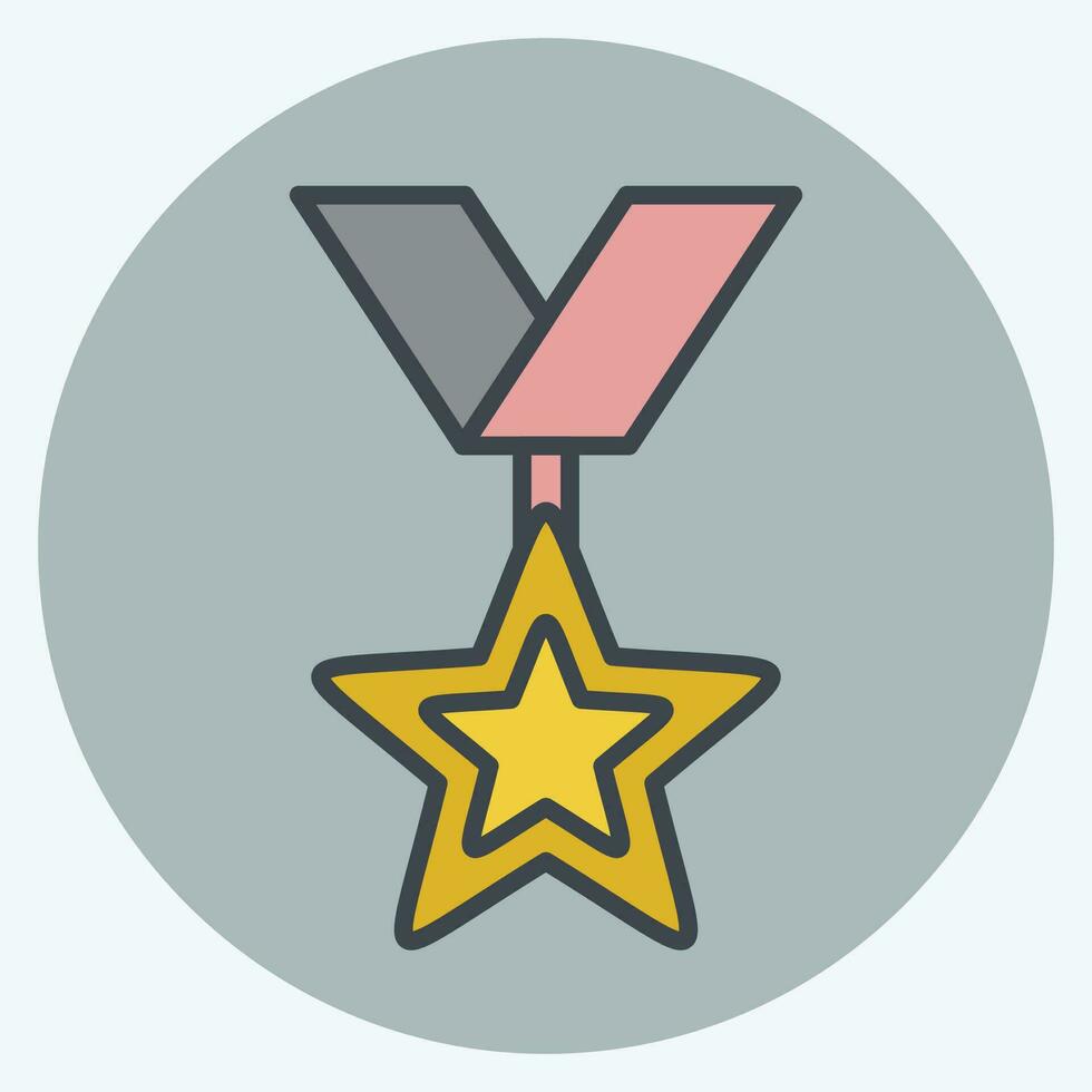 Icon Medal 1. related to Award symbol. color mate style. simple design editable. simple illustration vector