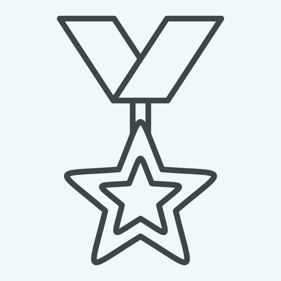 icono medalla 1. relacionado a premio símbolo. línea estilo. sencillo diseño editable. sencillo ilustración vector