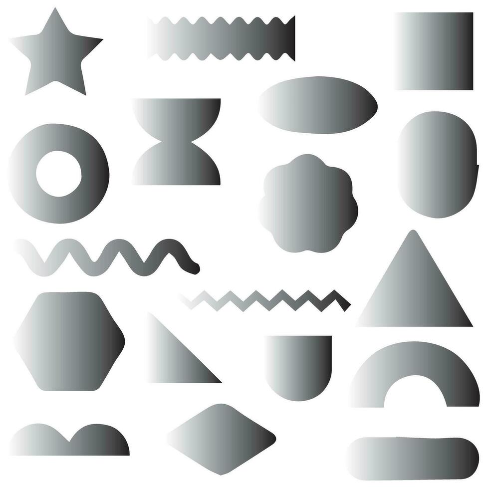 Brutalism shapes, minimalist geometric elements, abstract bauhaus forms. Simple star and flower shape, basic form, trendy modern graphic element vector set