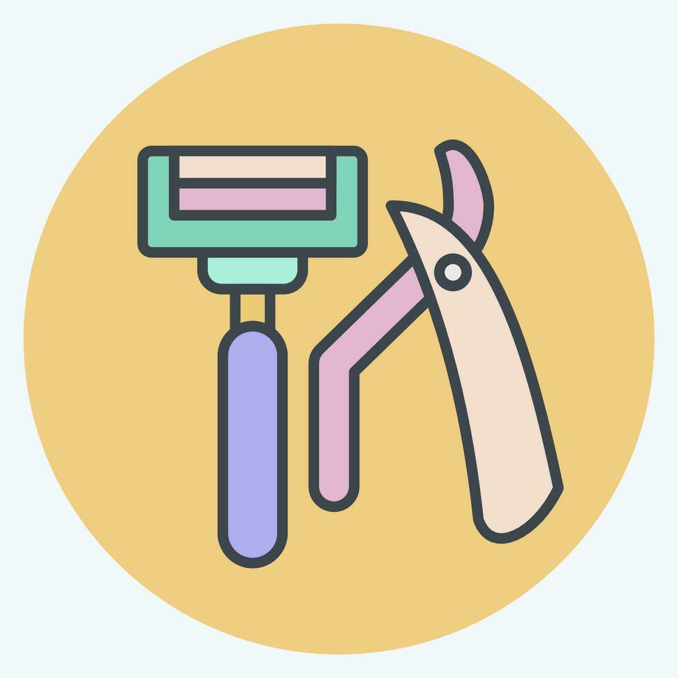 Icon Razor. related to Bathroom symbol. color mate style. simple design editable. simple illustration vector