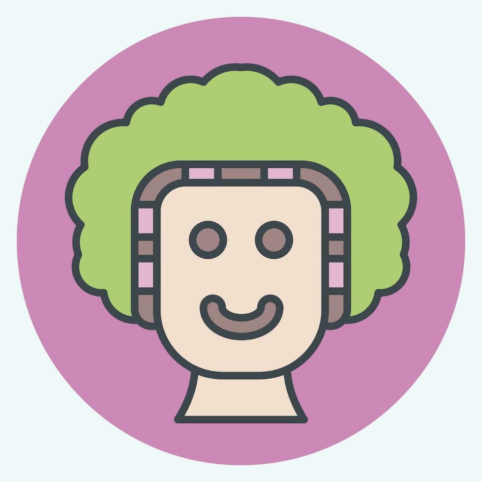 Icon Shower Cap. related to Bathroom symbol. color mate style. simple design editable. simple illustration vector