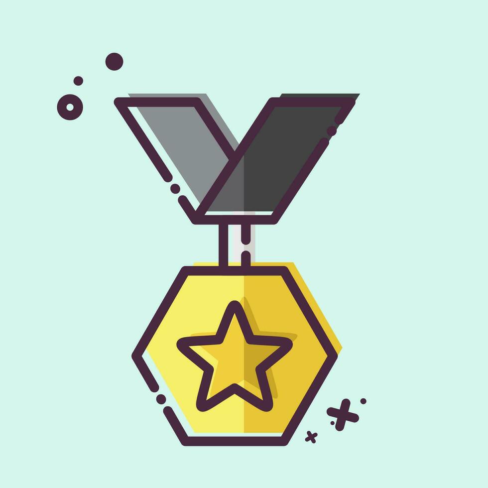 Icon Badge 3. related to Award symbol. MBE style. simple design editable. simple illustration vector