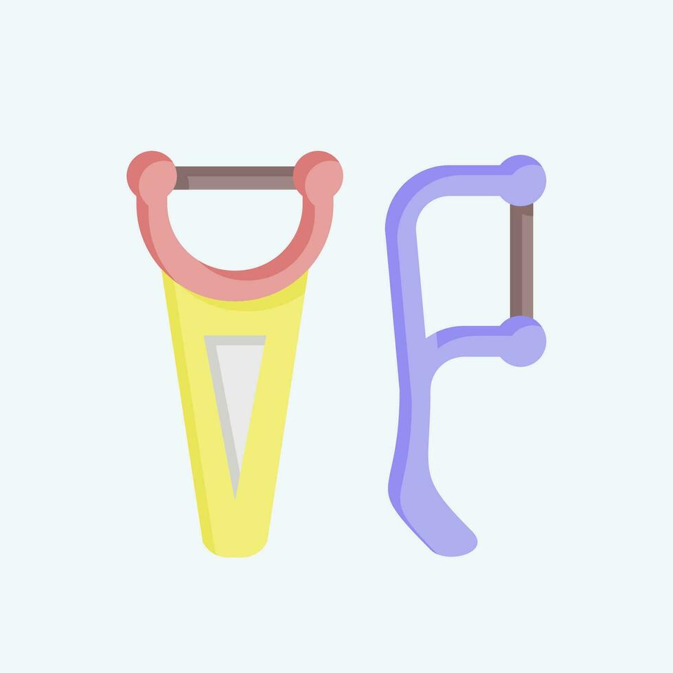 Icon Floss. related to Bathroom symbol. flat style. simple design editable. simple illustration vector