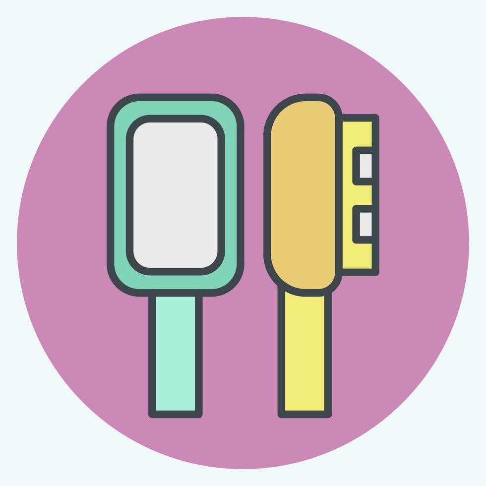 Icon Hair Brush. related to Bathroom symbol. color mate style. simple design editable. simple illustration vector