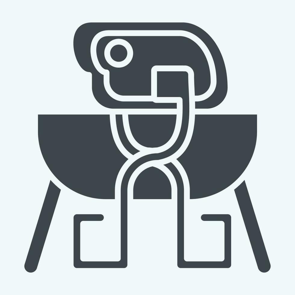 Icon Tongs. related to Camping symbol. glyph style. simple design editable. simple illustration vector