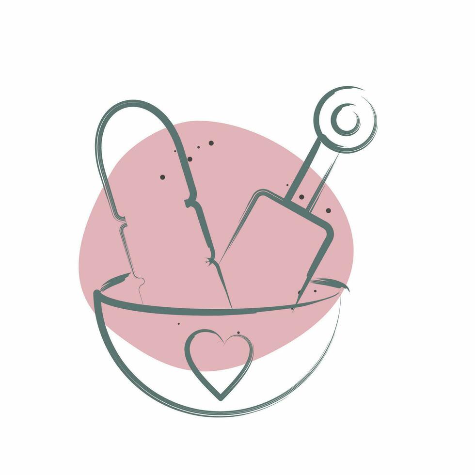 Icon Body Brush Gourd Body Scrub. related to Bathroom symbol. Color Spot Style. simple design editable. simple illustration vector