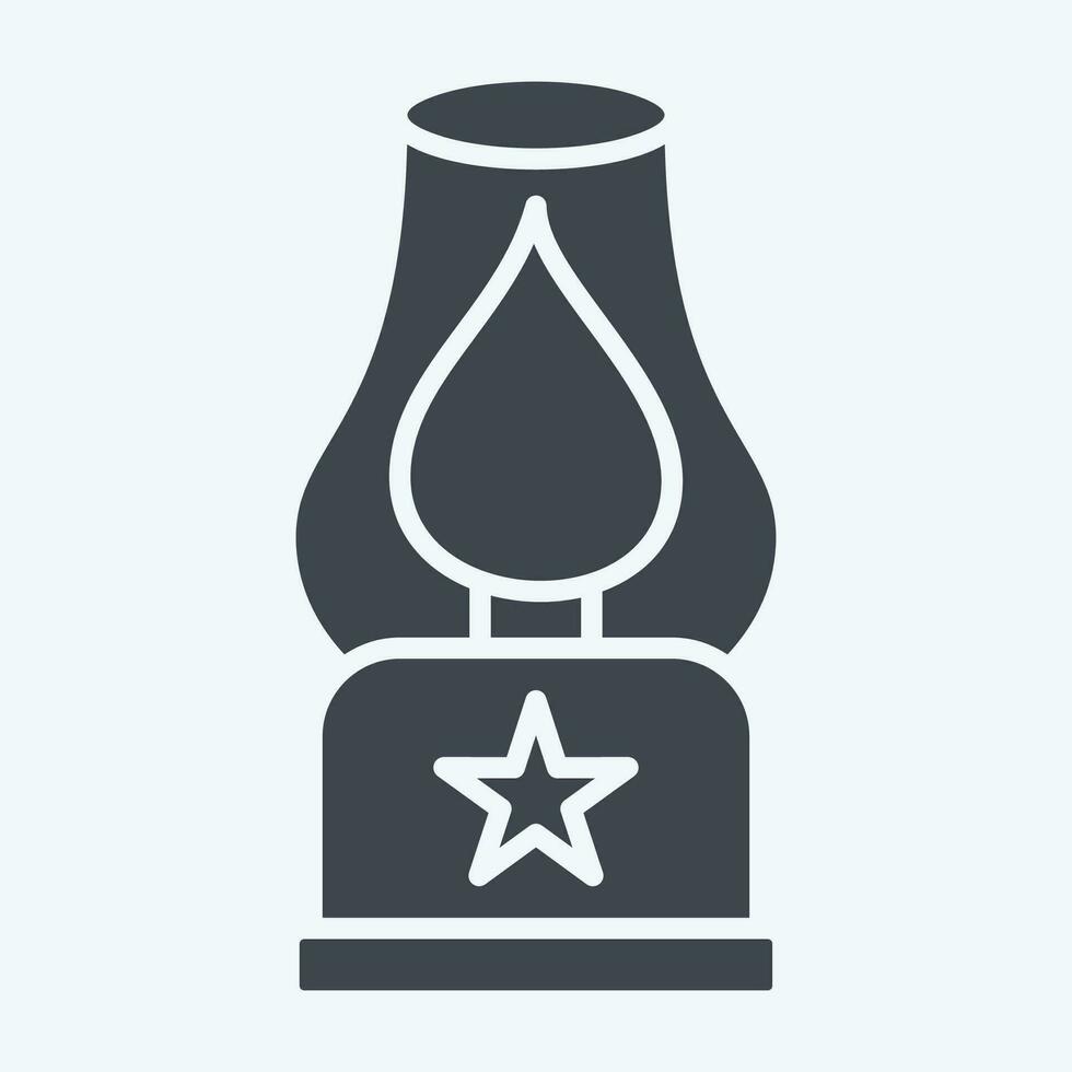 Icon Lantern. related to Camping symbol. glyph style. simple design editable. simple illustration vector